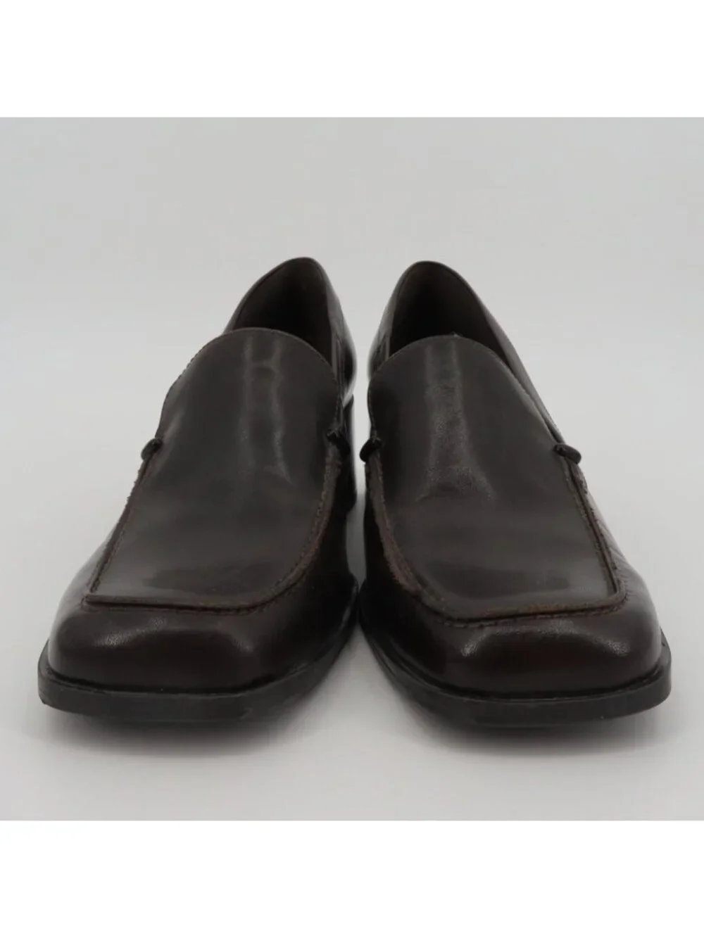 Bandolino VISIONARY Women 8 M Solid Brown Leather Block Heel Shoes Pumps Loafers